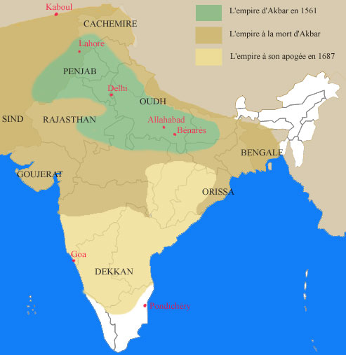 Map of the Mughal Empire