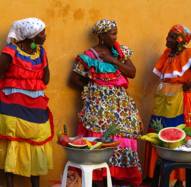 Afro-Colombian fruit sellers in Cartagena.