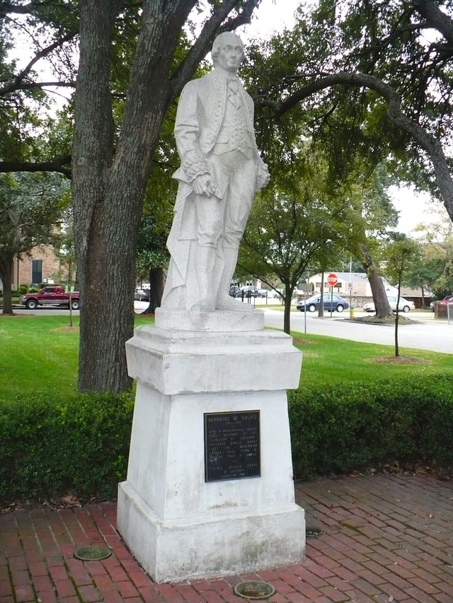 Statue of Bernardo de Galvez in Spanish Plaza, Mobile, Alabama