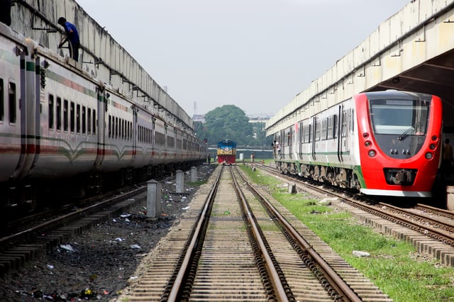 Trains in the Kamalapur railway station