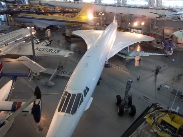 Aerial view of Air France Concorde F-BVFA at the Steven F. Udvar-Hazy Center in Virginia
