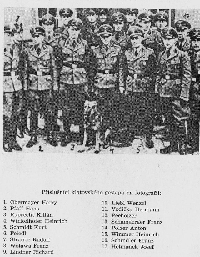 Gestapo members in Klatovy, German-occupied Czechoslovakia