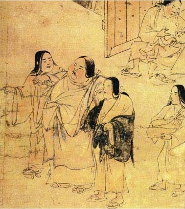 The disease scroll (Yamai no soshi, late 12th century) depicts a woman moneylender with obesity, considered a disease of the rich.
