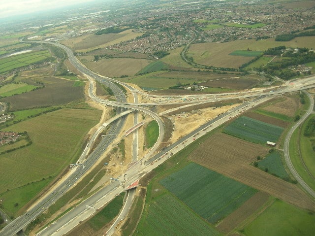 The A1(M) and M62 junction at Ferrybridge, West Yorkshire