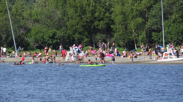 An early summer day at Jewel Lake Park in western Anchorage, Alaska.