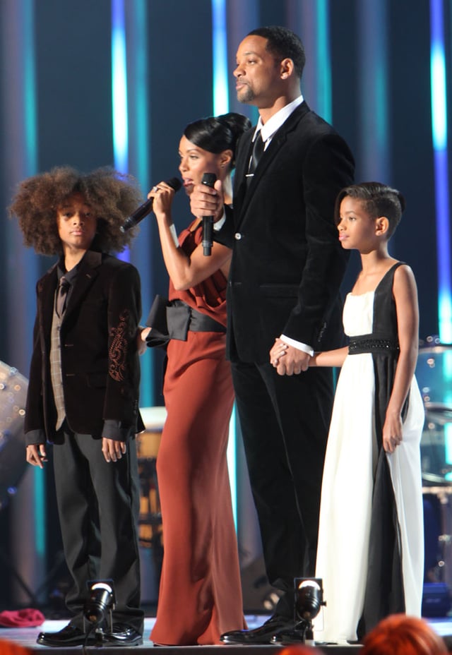 Nobel Peace Prize Concert December 11, 2009, in Oslo, Norway: Smith with wife Jada and children Jaden and Willow