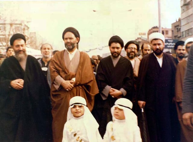 Mohammad Beheshti participates in the Tehran Ashura demonstration, 11 December 1978