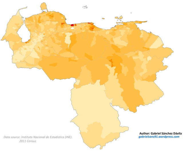 Black and Afrodescendant population of Venezuela in 2011.