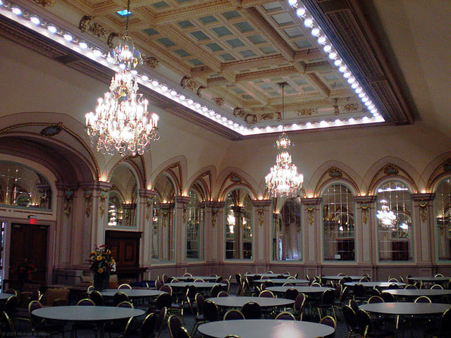 The restored Louis XV mirrored ballroom of the Beaux-Arts styled William Pitt Union