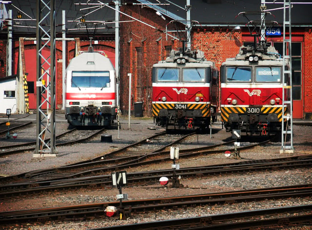 Locomotives at Turku Central railway station