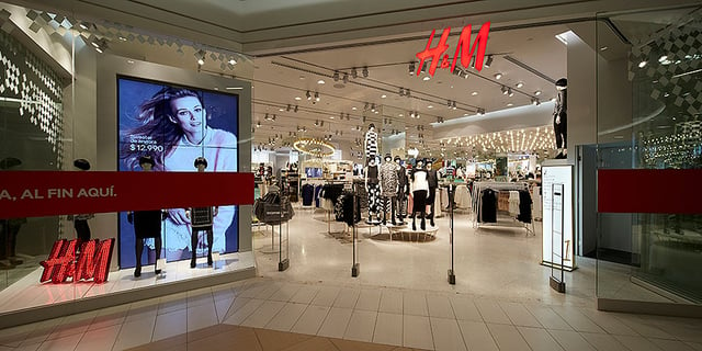 H&M Store at Costanera Center Shopping Center, Santiago, Chile.