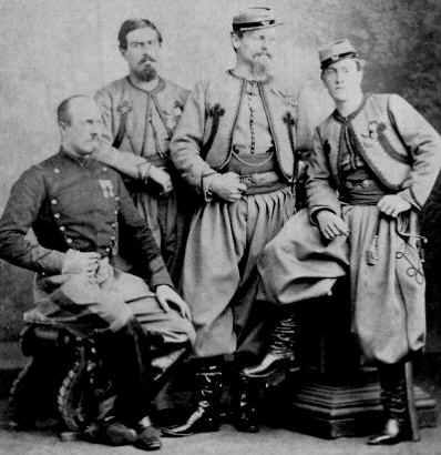 Papal Zouaves pose in 1869.
