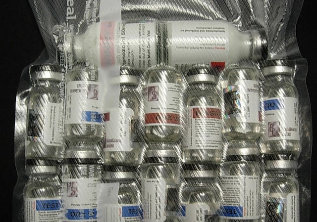 Numerous vials of injectable AAS