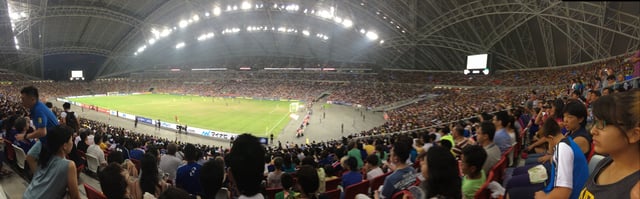 Japan versus Brazil in football during the first sell-out crowd. 14 October 2014