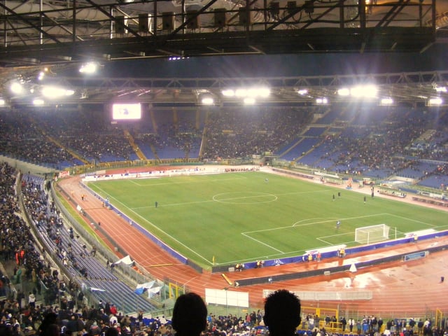 Stadio Olimpico, home of A.S. Roma and S.S. Lazio, one of the largest in Europe, with a capacity of over 70,000.