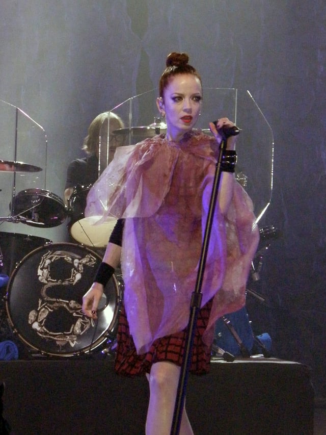 Manson performing with Garbage during the band's Not Your Kind of People World Tour in November 2012