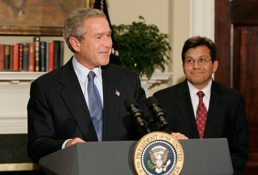 President Bush announcing his nomination of Alberto Gonzales as the next U.S. Attorney General, November 10, 2004