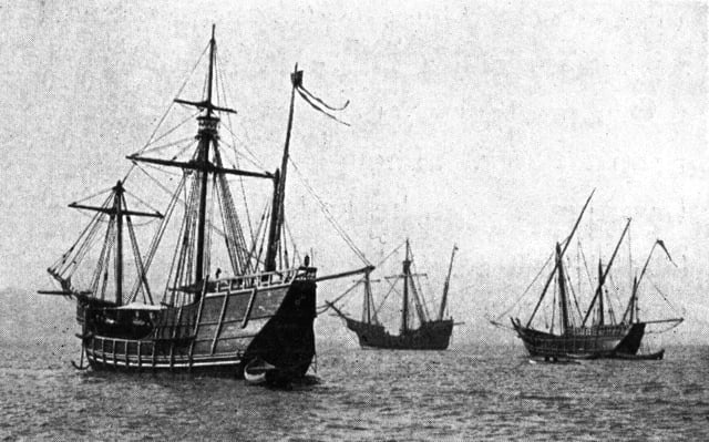 Replicas of Niña, Pinta and Santa María sailed from Spain to the Chicago Columbian Exposition