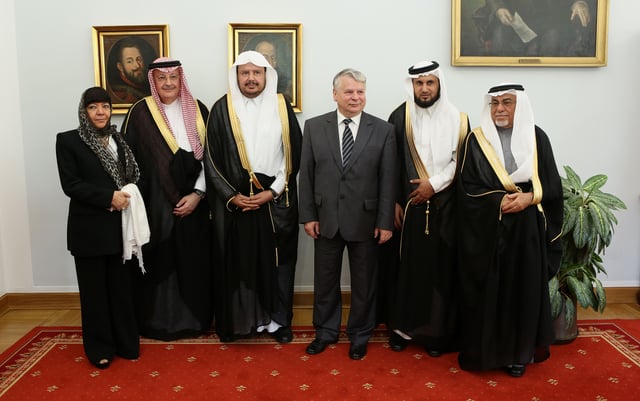 Abdullah ibn Muhammad Al ash-Sheikh with Bogdan Borusewicz in the Polish Senate, 26 May 2014