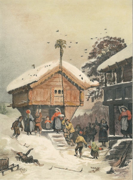 A Norwegian Christmas, 1846 painting by Adolph Tidemand