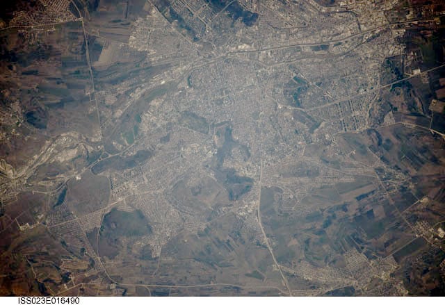 View of Chișinău city from orbit.