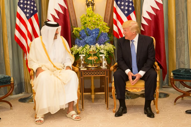Emir Tamim bin Hamad Al Thani with U.S. President Donald Trump in May 2017.