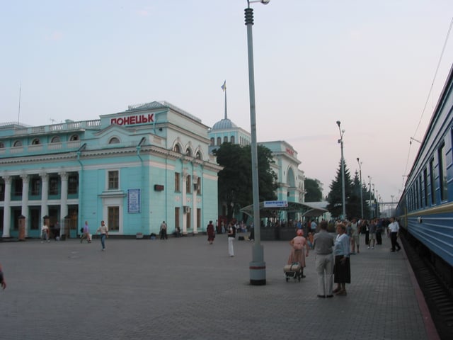 Donetsk's main railway station, located in the north of the city.