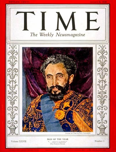 Haile Selassie's resistance to the Italian invasion of Ethiopia made him Time Man of the Year 1935.