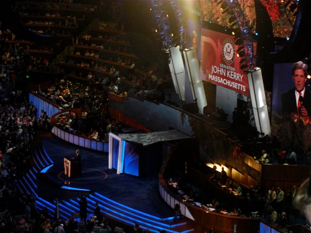 Kerry speaking during the third night of the 2008 Democratic National Convention in Denver, Colorado