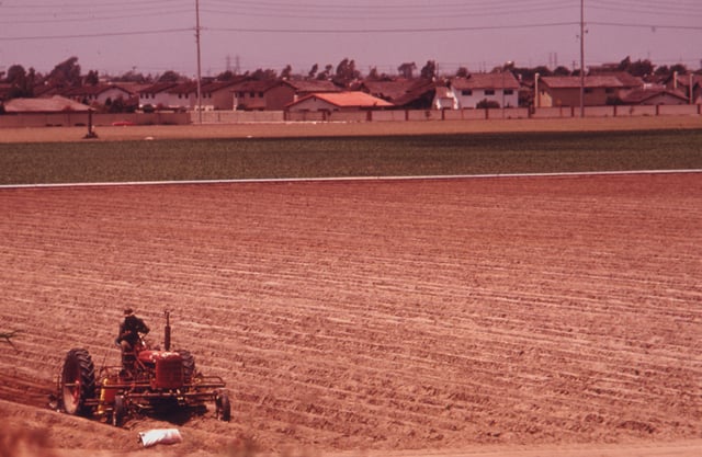 One of the few remaining farms near the ocean, 1975. Photo by Charles O'Rear.