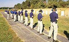 Agents in training on the FBI Academy firing range