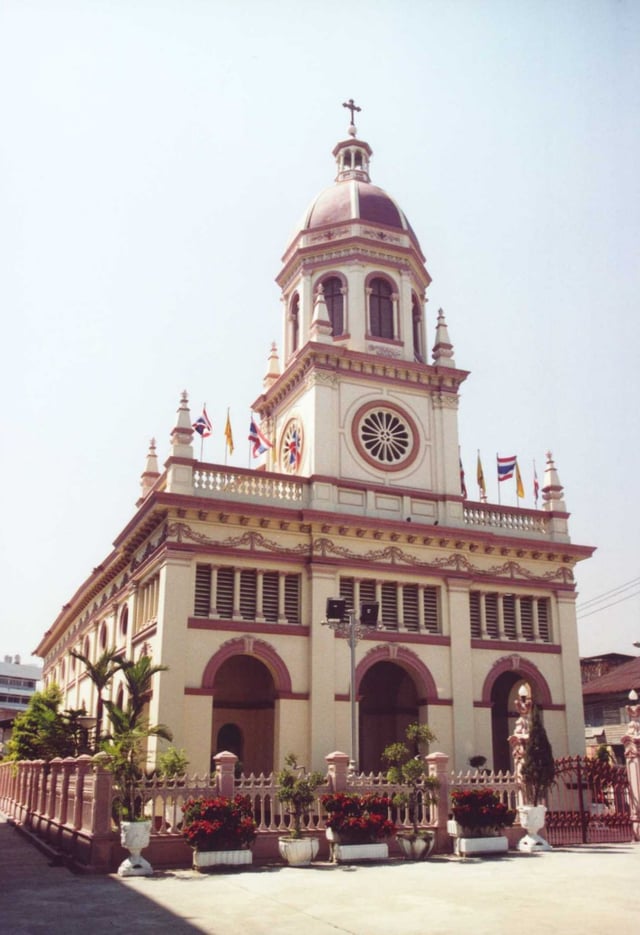 Santa Cruz Church, Thon Buri District, Bangkok, Constructed by Portuguese monks in the 18th Century.