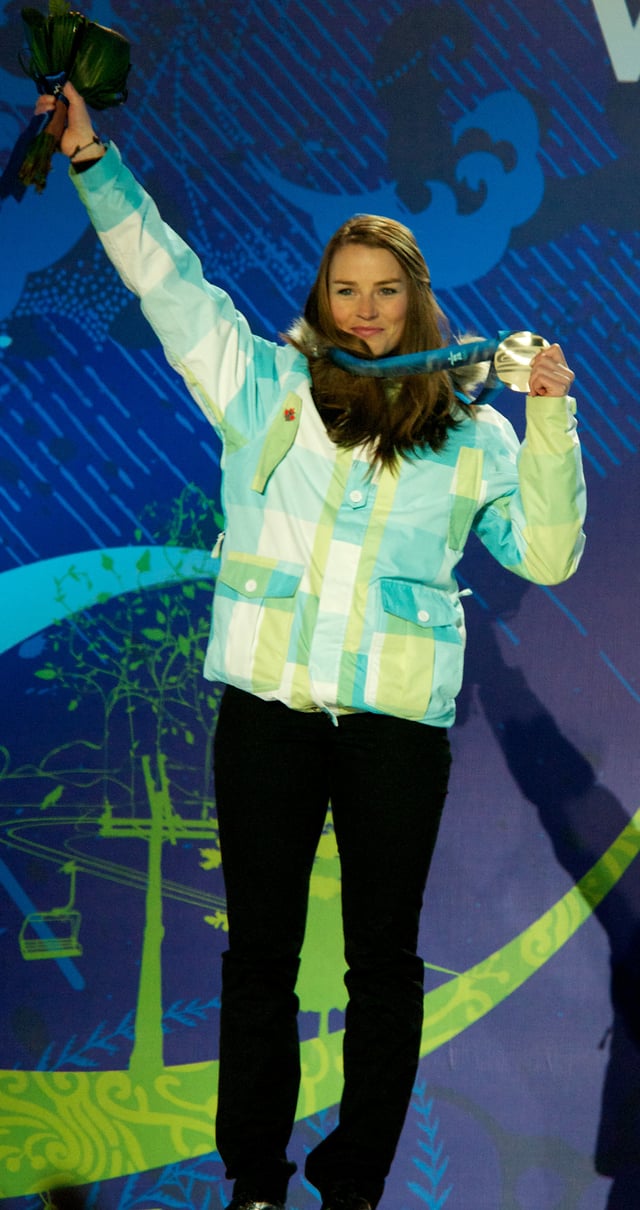 Alpine skier Tina Maze, a double Olympic gold medalist and the overall winner of the 2012–13 World Cup season