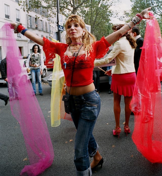 Camille Cabral, a French transgender activist at a demonstration for transgender people in Paris, October 1, 2005