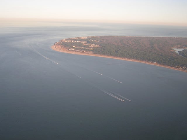 Cape Henry from the air, facing east-southeast