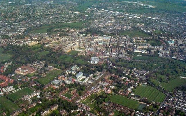 Aerial view of Cambridge city centre