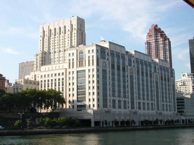 Weill Medical Center overlooks the East River in New York City.