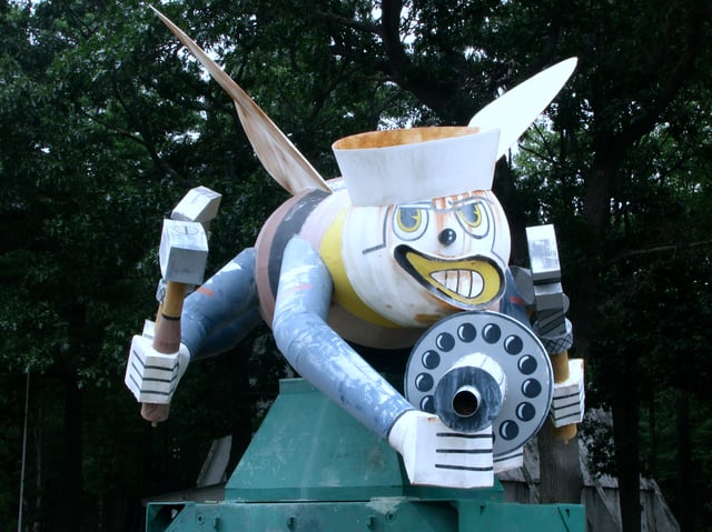 The Fighting Seabee Statue at Quonset Point, where the Seabee Museum and Memorial Park commemorates Camp Endicott which is on the National Register of Historic Places (U.S. Navy)