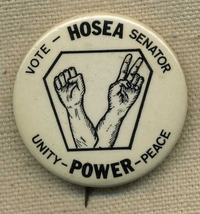 Campaign button used in Williams' 1972 primary race