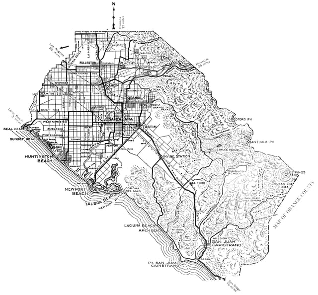 Orange County map, 1921
