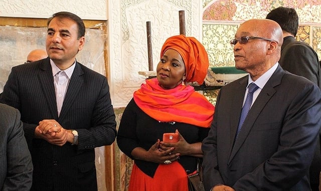 Zuma and his fourth wife, Thobeka Madiba-Zuma, during a visit of the Iranian city of Isfahan