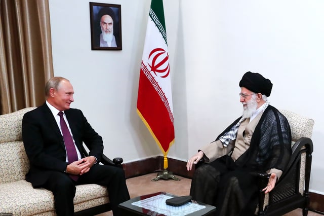 Vladimir Putin with Ali Khamenei during a state visit to Tehran in September 2018.