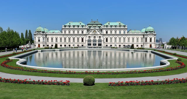 The Belvedere Palace, an example of Baroque architecture