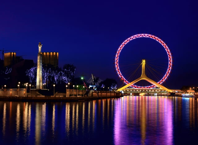 Luanhe hydraulic engineering monument and Tianjin Eye