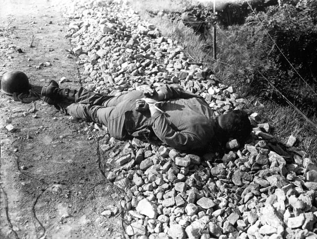 A U.S. Army POW of the 21st Infantry Regiment bound and killed by North Koreans during the Korean War.
