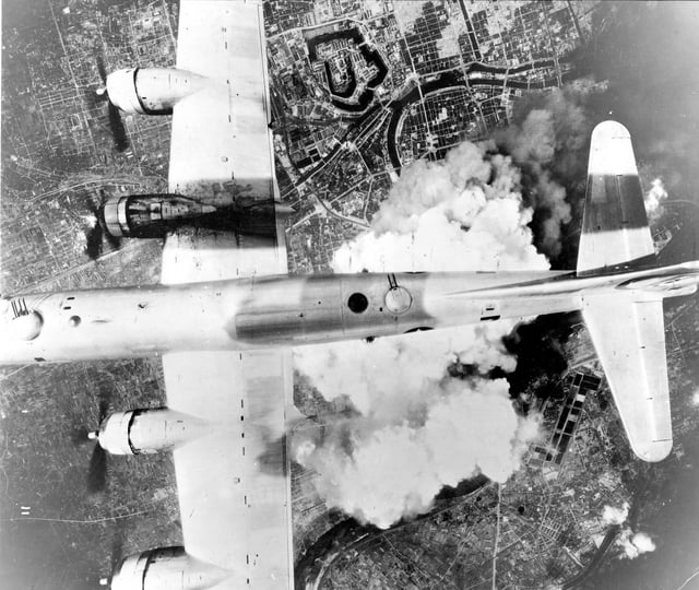 A B-29 over Osaka on June 1, 1945