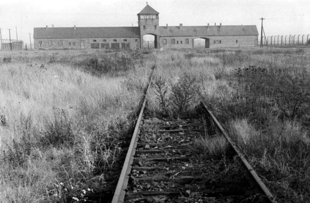 Auschwitz II gate in 1959