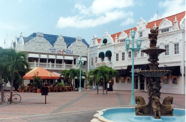 Ornate buildings in Oranjestad