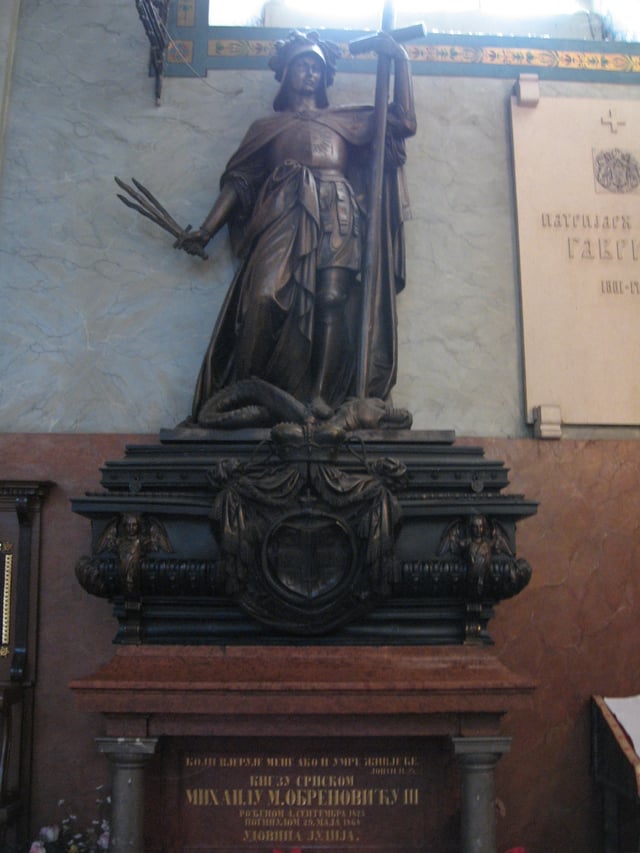Mihailo Obrenović's grave at St. Michael's Cathedral in Belgrade.