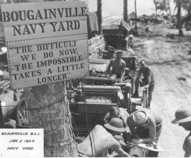 CB Navy Yard Bougainville with the Seabee Expression (Seabee Museum)
